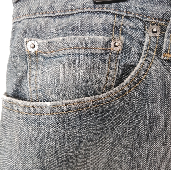 Levi's 514 Slim Straight Denim Blue Jeans Sz 34 - Picture 8 of 16